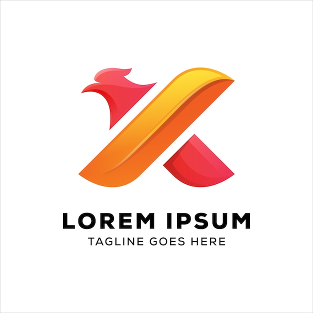 Logotipo de la letra X águila