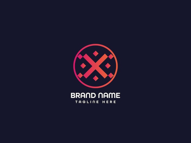 Un logotipo de letra x con un círculo y la letra x en él
