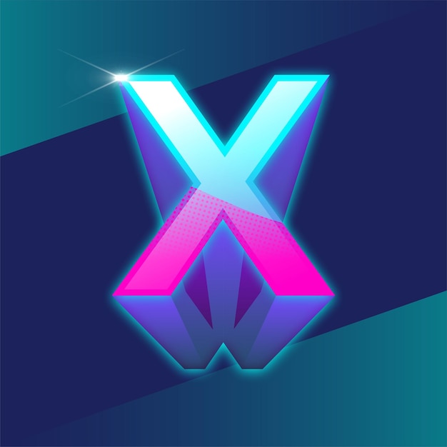 El logotipo de la letra X Glow