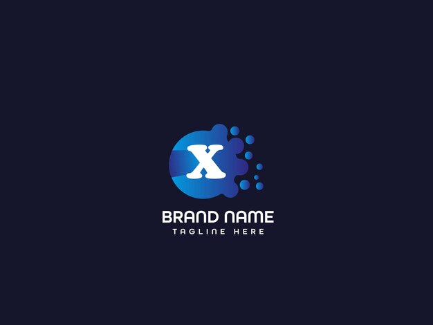 Logotipo de la letra x sobre un fondo oscuro