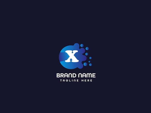 Logotipo de la letra x sobre un fondo oscuro