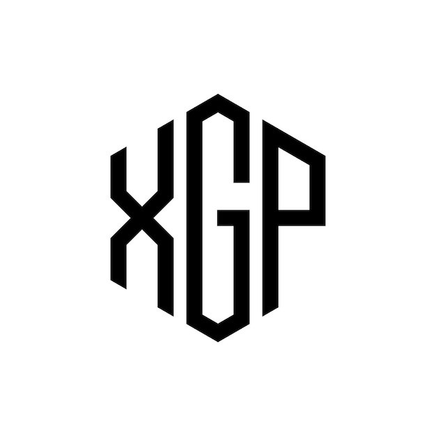el logotipo de la letra xgp en forma de polígono