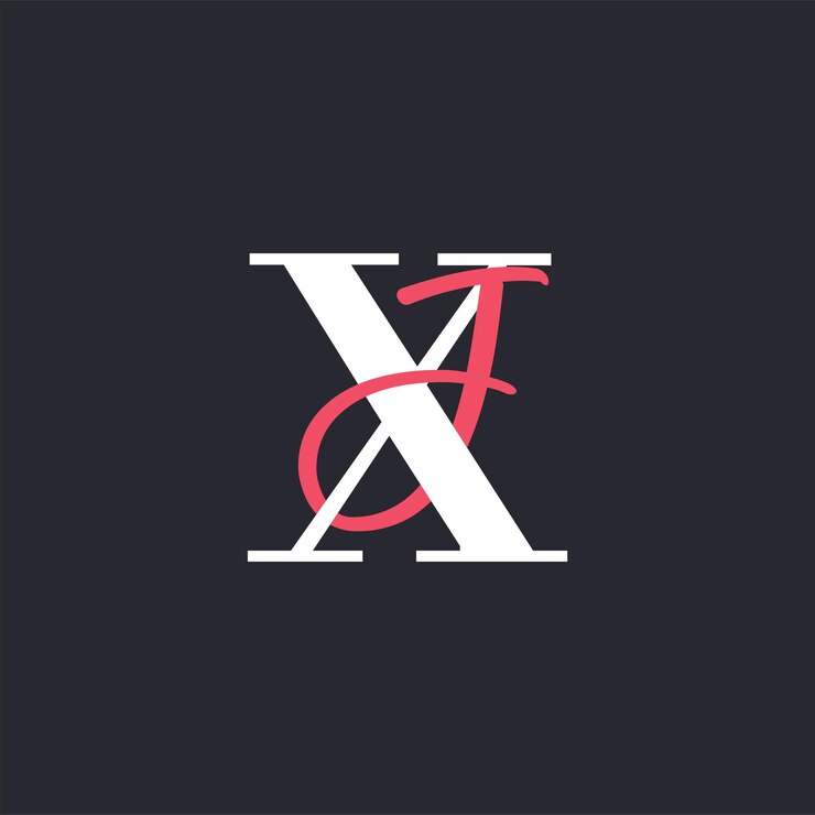 Vector logotipo de la letra xj perfectamente mezclado iniciales diseño del logotipo de la carta xj