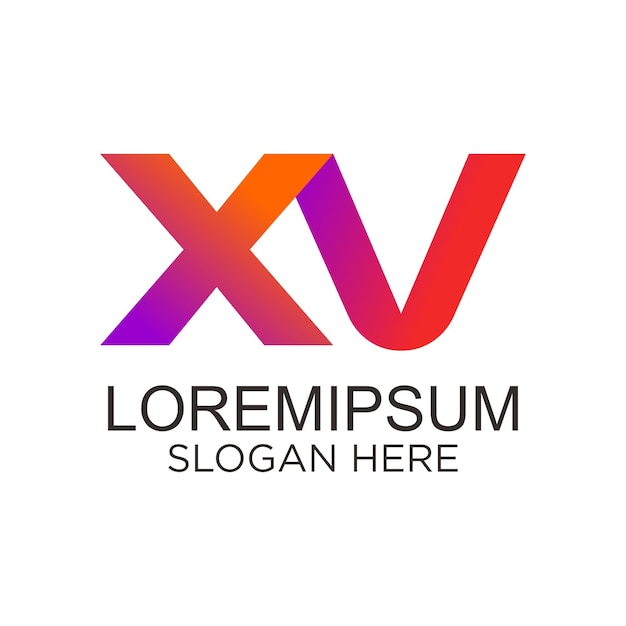 un logotipo con la letra XV y el color naranja y rosa