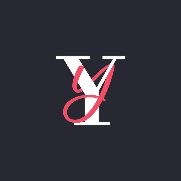 Logotipo de la letra YY perfectamente mezclado Iniciales del diseño del logotipo de la carta YY