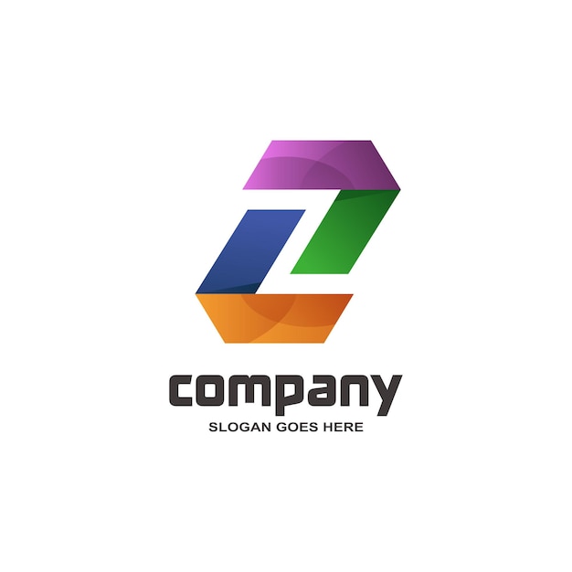 El logotipo de la letra z de colores
