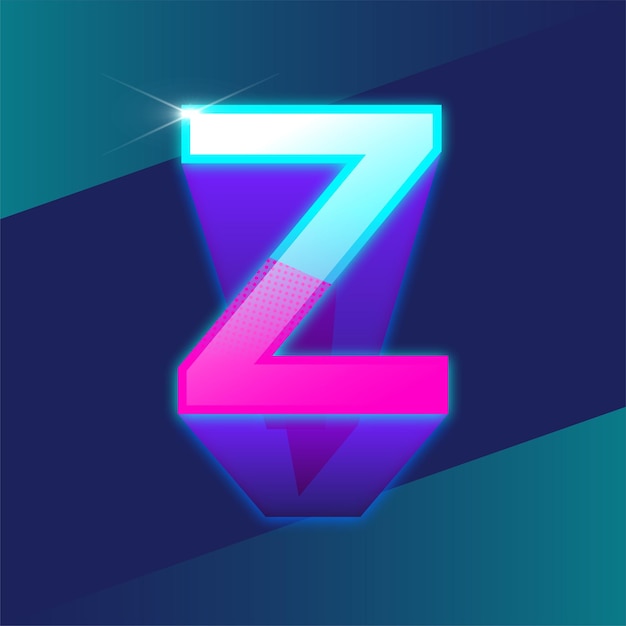 El logotipo de la letra Z Glow