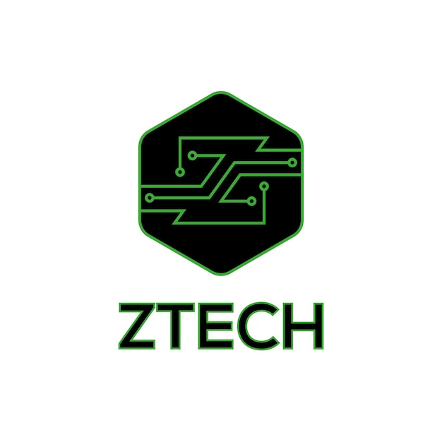 Logotipo de la letra Z y la tecnología.
