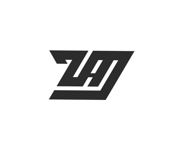 El logotipo de la letra ZAM o el logotipo del alfabeto de la letra M ZAM