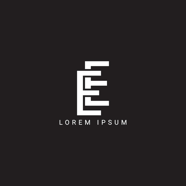 El logotipo de las letras del alfabeto E EE E y E