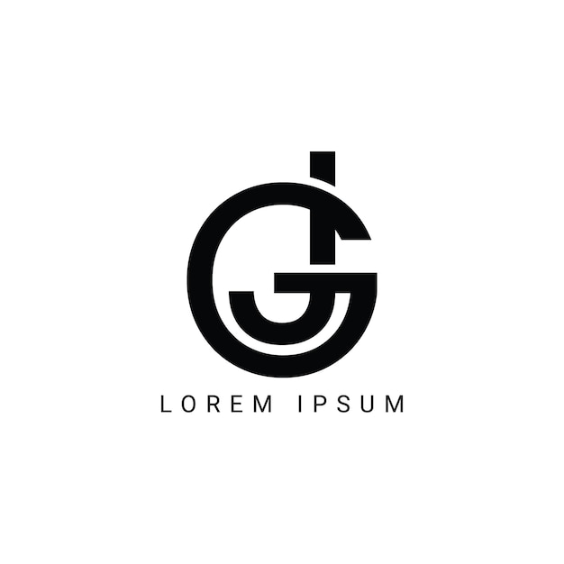 Logotipo de las letras del alfabeto GJ JG G y J