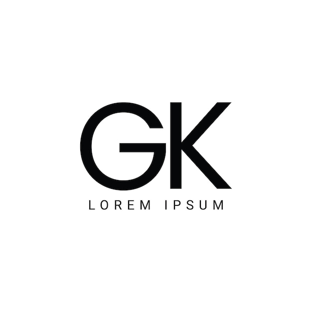 El logotipo de las letras del alfabeto GK KG G y K