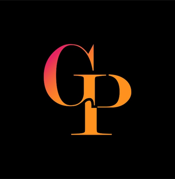 Logotipo de las letras del alfabeto GP PGG y P