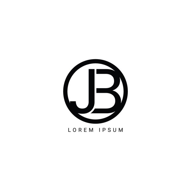 Logotipo de las letras del alfabeto JB BJ J y B