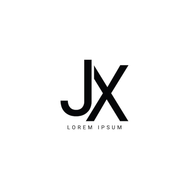 El logotipo de las letras del alfabeto JX XJ J y X