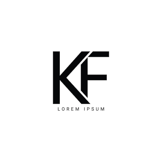 Logotipo de las letras del alfabeto KF FK K y F