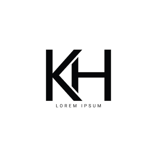 Logotipo de las letras del alfabeto KH HK K y H