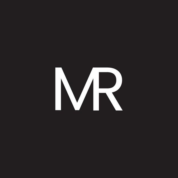 El logotipo de las letras del alfabeto MR RM M y R