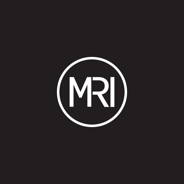 El logotipo de las letras del alfabeto MRI Monograma M R I