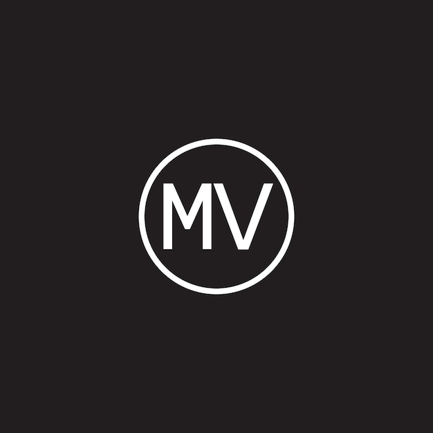 Logotipo de las letras del alfabeto MV VM M y V
