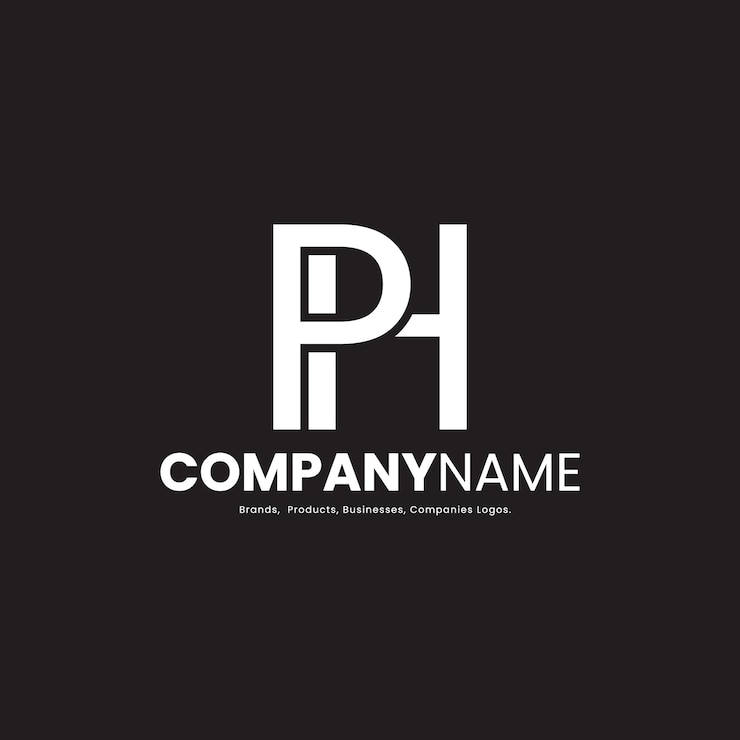 Vector el logotipo de las letras del alfabeto ph hp p y h