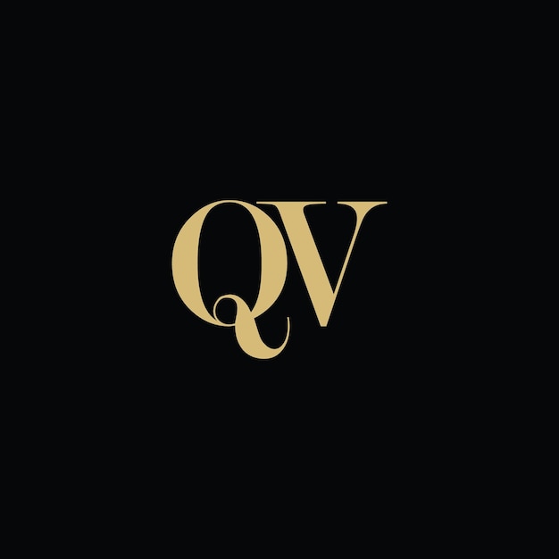 El logotipo de las letras del alfabeto QV VQ Q y V