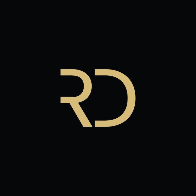 Logotipo de las letras del alfabeto RD R y D monograma
