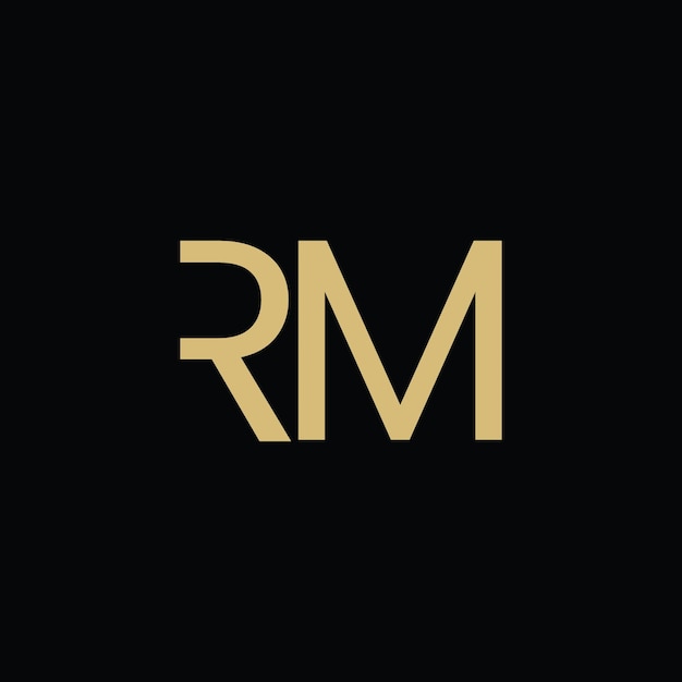 El logotipo de las letras del alfabeto RM R y el monograma M