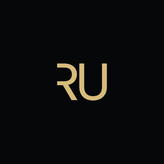 El logotipo de las letras del alfabeto RU R y el monograma U