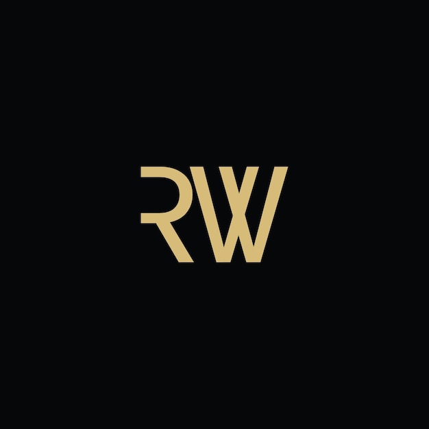 El logotipo de las letras del alfabeto RW R y el monograma W