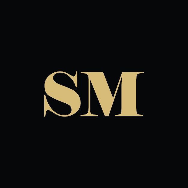 El logotipo de las letras del alfabeto SM S y el monograma M