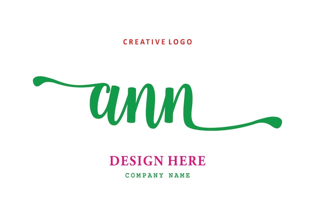 El logotipo de letras ANN es simple, fácil de entender y autoritario