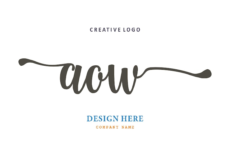 Vector el logotipo de letras aow es simple, fácil de entender y autoritario