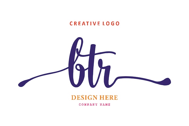 El logotipo de letras BTR es simple, fácil de entender y autoritario