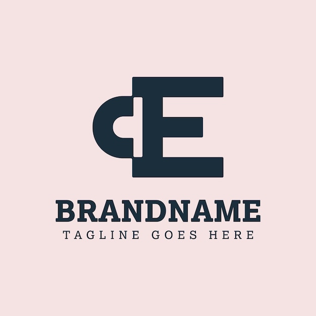 El logotipo de las letras CE Monogram es adecuado para cualquier empresa con las iniciales EC o CE