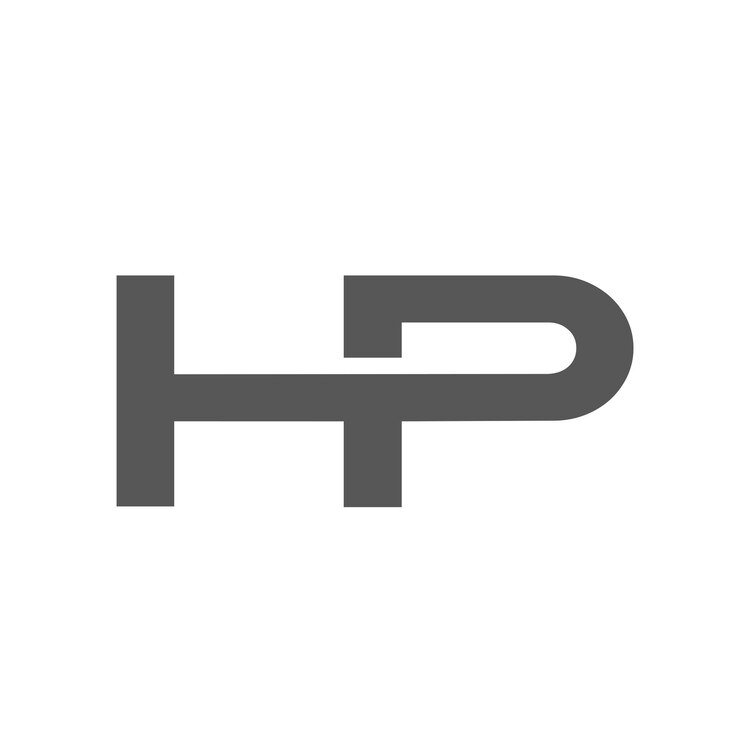 Vector el logotipo de letras combinadas de hp es simple, único y elegante