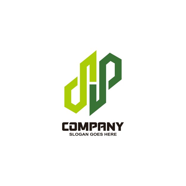 El logotipo de las letras d y p