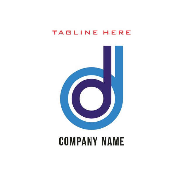 El logotipo de letras DD es simple, fácil de entender y autoritario