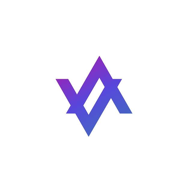 Logotipo de letras VA, diseño de monograma