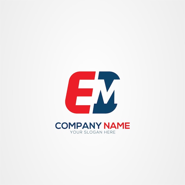 Logotipo de las letras EM para la marca empresarial