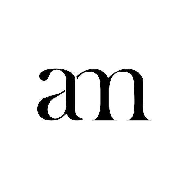 Logotipo de las letras iniciales AM o logotipo de las palabras iniciales MA
