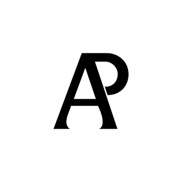 Logotipo de las letras iniciales de AP o logotipo de las palabras iniciales de PA