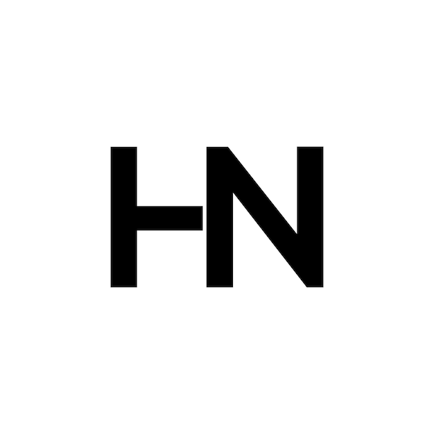 Logotipo con letras iniciales HN o logotipo con letras initiales NH