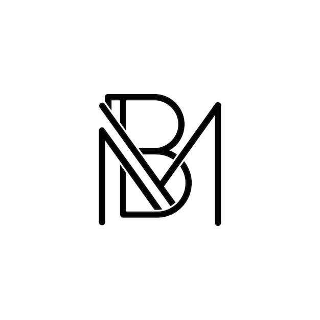 Logotipo de las letras iniciales MB o logotipo de las palabras iniciales BM
