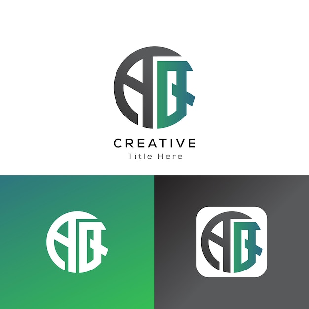 El logotipo de las letras iniciales modernas de AQ inspiraciones ilustración del logotipo del círculo inicial de AQ modernas