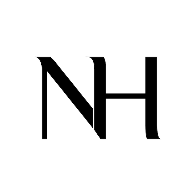 Vector logotipo de las letras iniciales nh o logotipo de las palabras iniciales hn