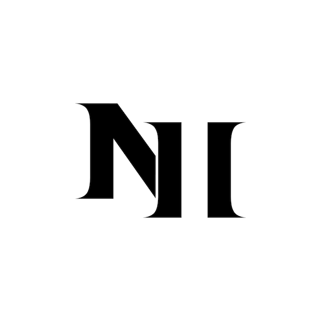 Logotipo de las letras iniciales NH o logotipo de las palabras iniciales HN
