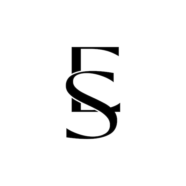 Logotipo con letras iniciales SE o logotipo con letras iniciales ES
