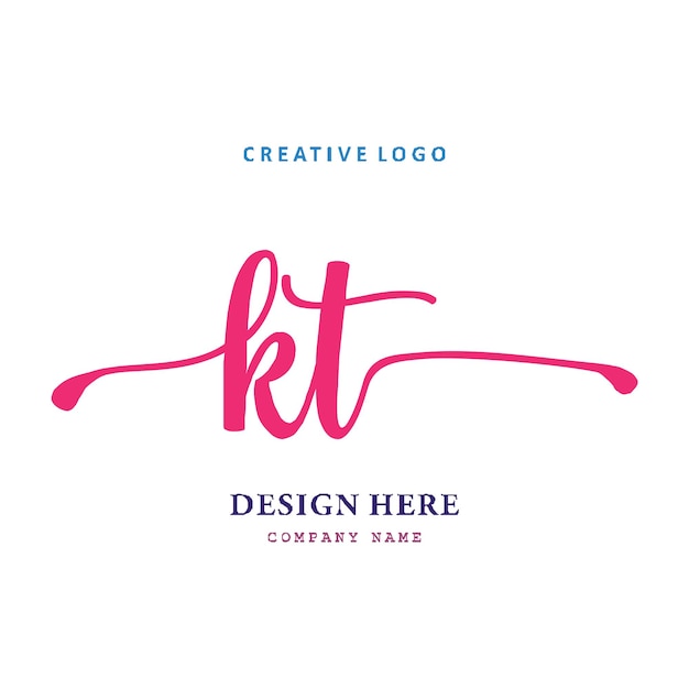 Vector el logotipo de letras kt es simple, fácil de entender y autoritario