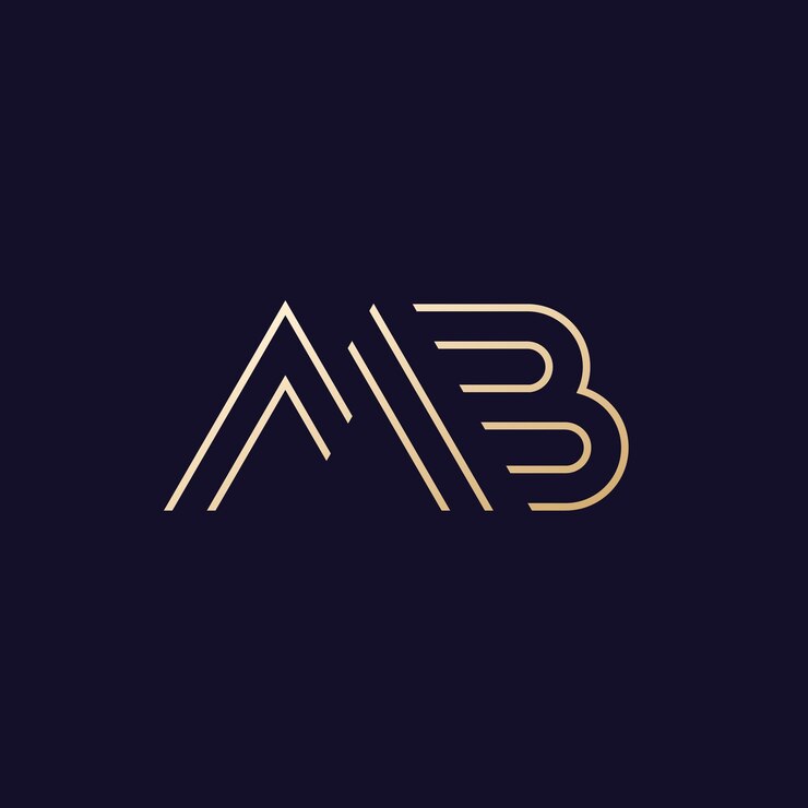 Vector logotipo de letras mb, diseño de monograma de línea